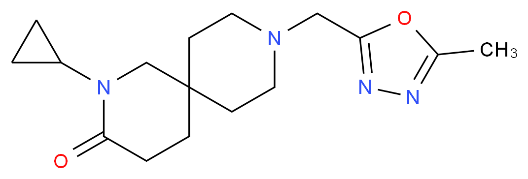 2-cyclopropyl-9-[(5-methyl-1,3,4-oxadiazol-2-yl)methyl]-2,9-diazaspiro[5.5]undecan-3-one_分子结构_CAS_)