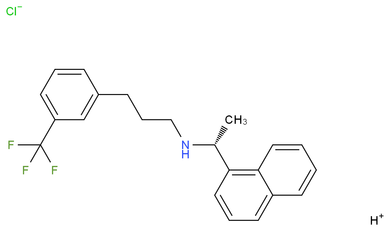 hydrogen [(1R)-1-(naphthalen-1-yl)ethyl]({3-[3-(trifluoromethyl)phenyl]propyl})amine chloride_分子结构_CAS_364782-34-3