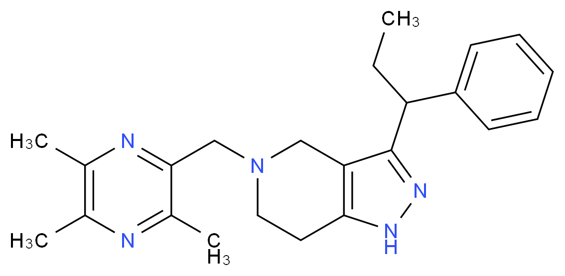 3-(1-phenylpropyl)-5-[(3,5,6-trimethyl-2-pyrazinyl)methyl]-4,5,6,7-tetrahydro-1H-pyrazolo[4,3-c]pyridine_分子结构_CAS_)