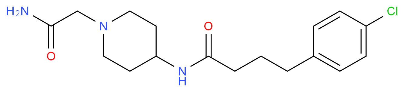 N-[1-(2-amino-2-oxoethyl)-4-piperidinyl]-4-(4-chlorophenyl)butanamide_分子结构_CAS_)