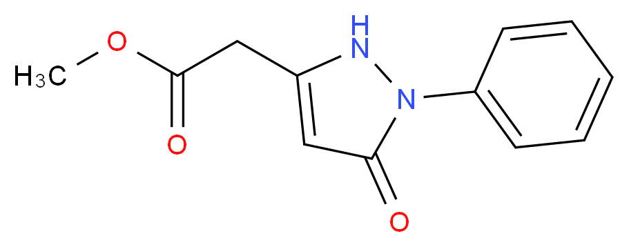 methyl (5-oxo-1-phenyl-2,5-dihydro-1H-pyrazol-3-yl)acetate_分子结构_CAS_105041-27-8)