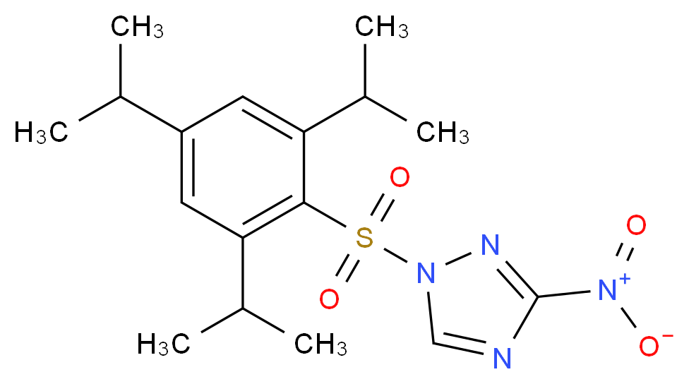 1-(2,4,6-三异丙基苯磺酰基)-3-硝基-1H-1,2,4-三唑_分子结构_CAS_73118-37-3)