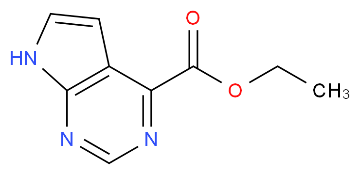 Ethyl 7H-pyrrolo[2,3-d]pyrimidine-4-carboxylate_分子结构_CAS_915142-91-5)