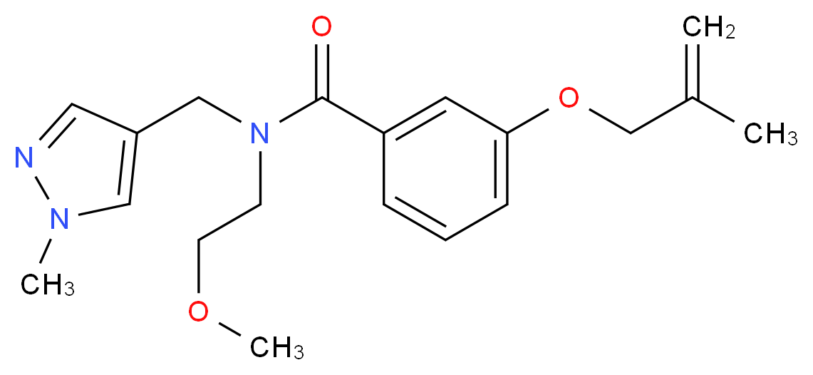 N-(2-methoxyethyl)-3-[(2-methylprop-2-en-1-yl)oxy]-N-[(1-methyl-1H-pyrazol-4-yl)methyl]benzamide_分子结构_CAS_)