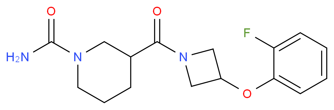 3-{[3-(2-fluorophenoxy)-1-azetidinyl]carbonyl}-1-piperidinecarboxamide_分子结构_CAS_)