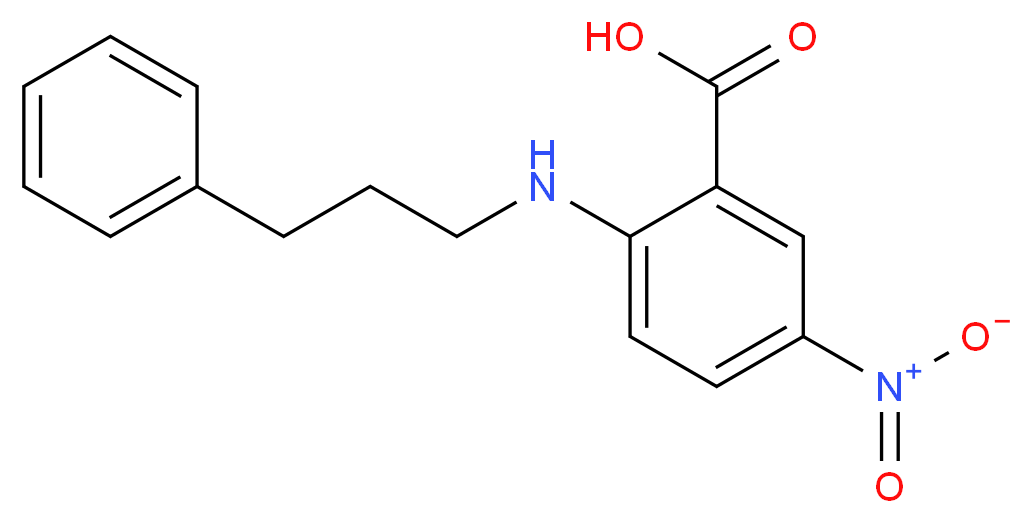 5-nitro-2-[(3-phenylpropyl)amino]benzoic acid_分子结构_CAS_107254-86-4