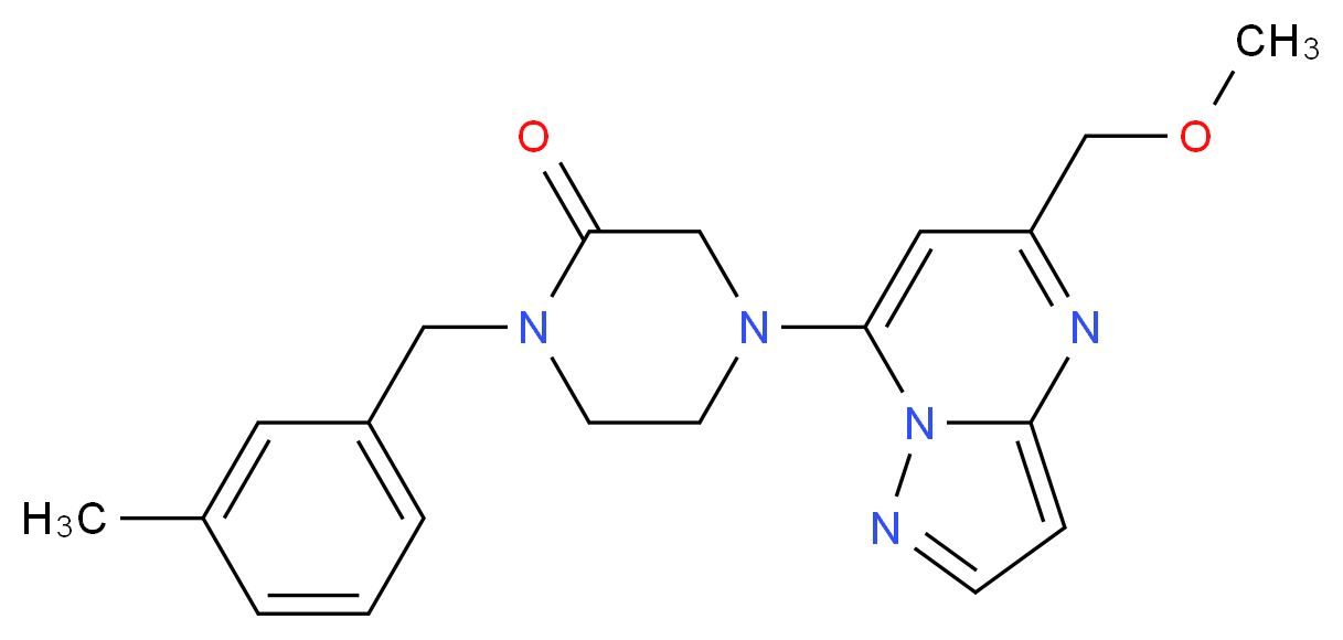 4-[5-(methoxymethyl)pyrazolo[1,5-a]pyrimidin-7-yl]-1-(3-methylbenzyl)-2-piperazinone_分子结构_CAS_)