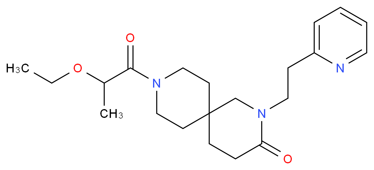 9-(2-ethoxypropanoyl)-2-(2-pyridin-2-ylethyl)-2,9-diazaspiro[5.5]undecan-3-one_分子结构_CAS_)