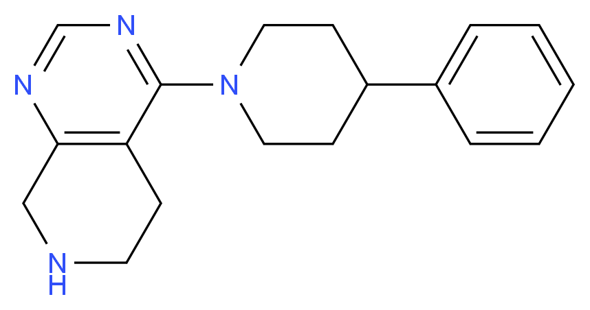 4-(4-phenylpiperidin-1-yl)-5,6,7,8-tetrahydropyrido[3,4-d]pyrimidine_分子结构_CAS_)