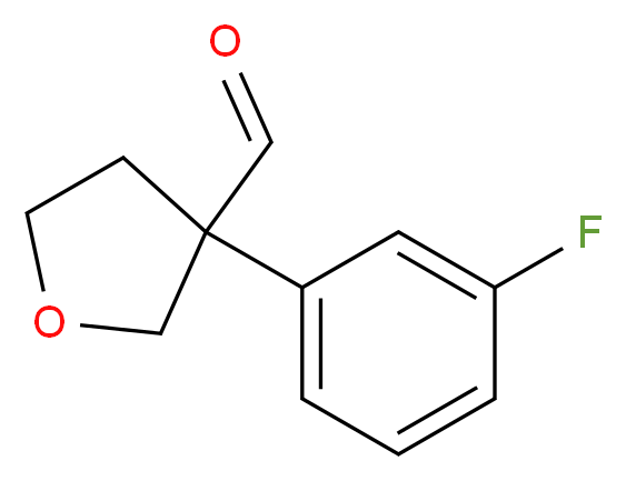 3-(3-fluorophenyl)tetrahydro-3-furancarbaldehyde_分子结构_CAS_1060817-40-4)