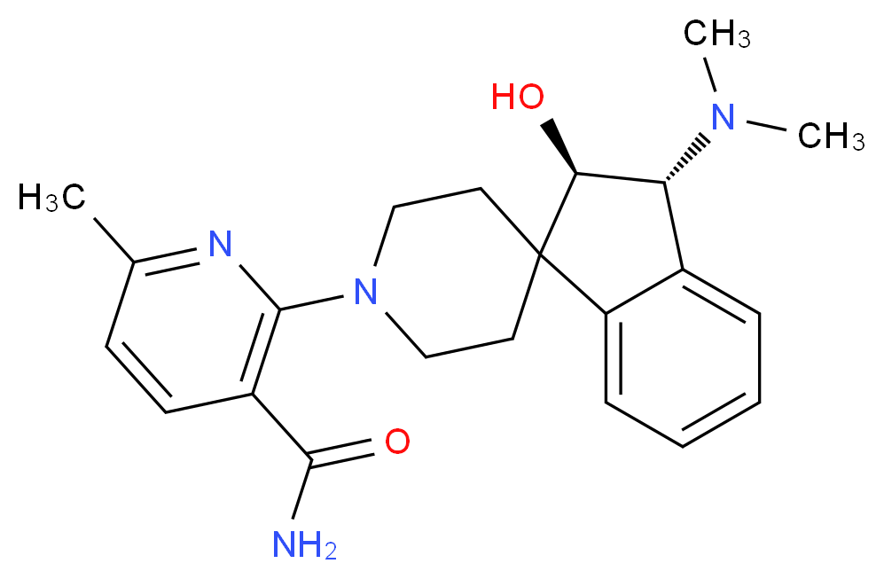 2-[(2R*,3R*)-3-(dimethylamino)-2-hydroxy-2,3-dihydro-1'H-spiro[indene-1,4'-piperidin]-1'-yl]-6-methylnicotinamide_分子结构_CAS_)