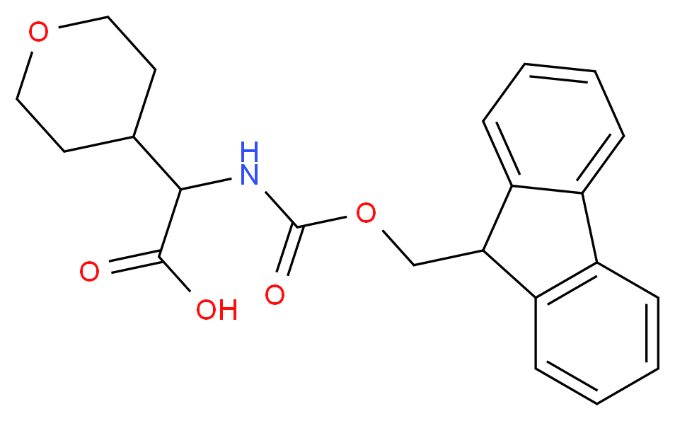 2-([(9H-FLUOREN-9-YLMETHOXY)CARBONYL]AMINO)-2-(OXAN-4-YL)ACETIC ACID_分子结构_CAS_553643-51-9)