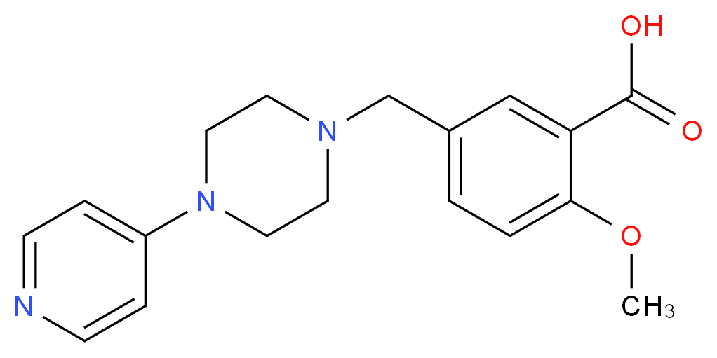 2-methoxy-5-[(4-pyridin-4-ylpiperazin-1-yl)methyl]benzoic acid_分子结构_CAS_)