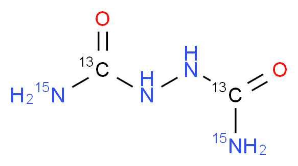 1,2-Hydrazinedicarboxamide-13C2,15N2_分子结构_CAS_1189730-21-9)