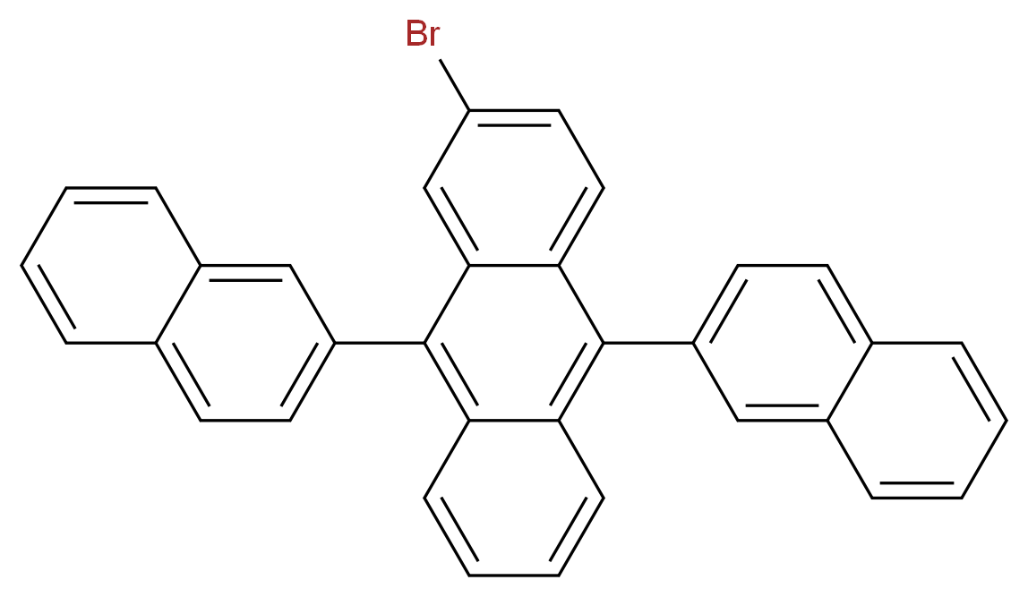 2-Bromo-9,10-bis(2-naphthalenyl)anthracene_分子结构_CAS_474688-76-1)