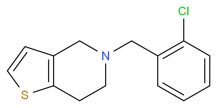 5-[(2-chlorophenyl)methyl]-4H,5H,6H,7H-thieno[3,2-c]pyridine_分子结构_CAS_55142-85-3