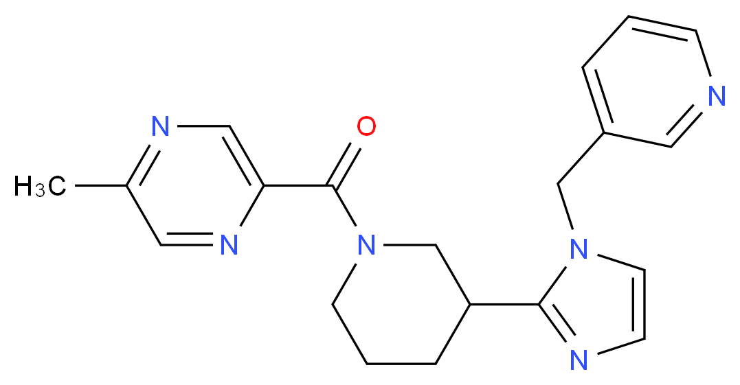 2-methyl-5-({3-[1-(pyridin-3-ylmethyl)-1H-imidazol-2-yl]piperidin-1-yl}carbonyl)pyrazine_分子结构_CAS_)