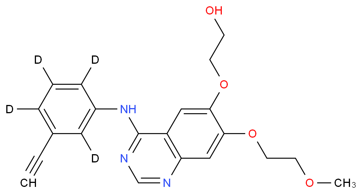 2-[(4-{[3-ethynyl(<sup>2</sup>H<sub>4</sub>)phenyl]amino}-7-(2-methoxyethoxy)quinazolin-6-yl)oxy]ethan-1-ol_分子结构_CAS_1216420-11-9