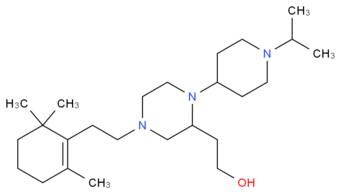 2-{1-(1-isopropyl-4-piperidinyl)-4-[2-(2,6,6-trimethyl-1-cyclohexen-1-yl)ethyl]-2-piperazinyl}ethanol_分子结构_CAS_)