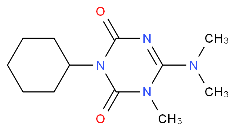 3-cyclohexyl-6-(dimethylamino)-1-methyl-1,2,3,4-tetrahydro-1,3,5-triazine-2,4-dione_分子结构_CAS_51235-04-2