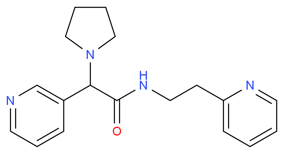 2-pyridin-3-yl-N-(2-pyridin-2-ylethyl)-2-pyrrolidin-1-ylacetamide_分子结构_CAS_)