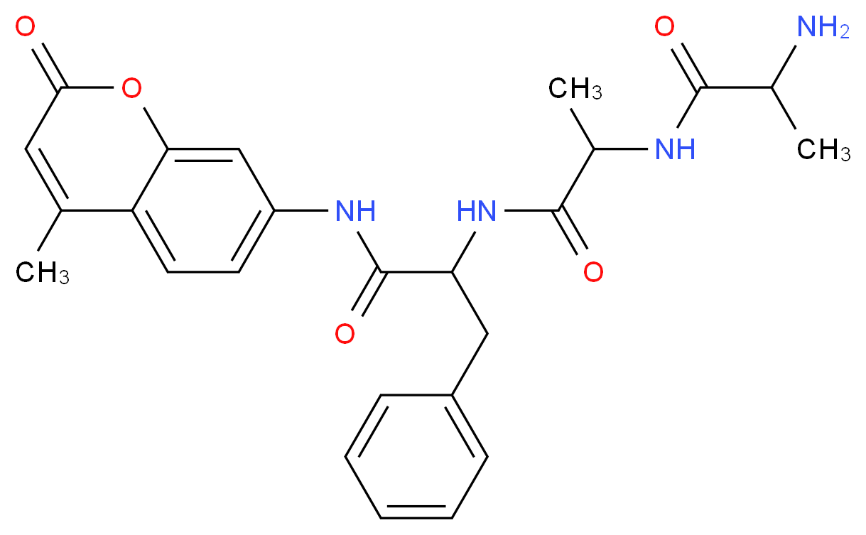 2-[2-(2-aminopropanamido)propanamido]-N-(4-methyl-2-oxo-2H-chromen-7-yl)-3-phenylpropanamide_分子结构_CAS_62037-41-6