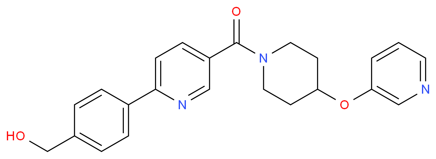 [4-(5-{[4-(pyridin-3-yloxy)piperidin-1-yl]carbonyl}pyridin-2-yl)phenyl]methanol_分子结构_CAS_)