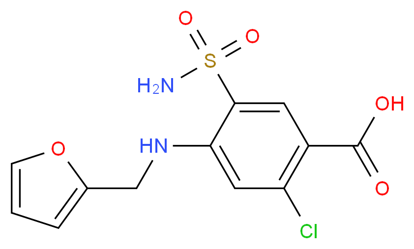 2-chloro-4-[(furan-2-ylmethyl)amino]-5-sulfamoylbenzoic acid_分子结构_CAS_4818-59-1