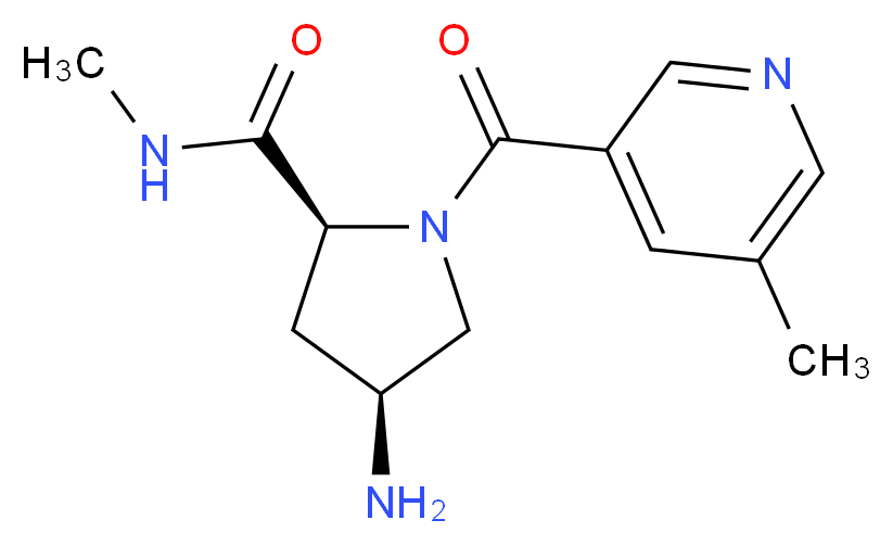 (2S,4S)-4-amino-N-methyl-1-[(5-methylpyridin-3-yl)carbonyl]pyrrolidine-2-carboxamide_分子结构_CAS_)