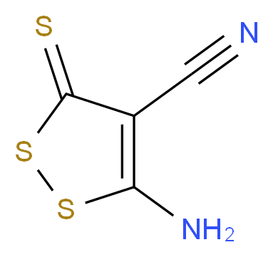 5-amino-3-sulfanylidene-3H-1,2-dithiole-4-carbonitrile_分子结构_CAS_5147-74-0