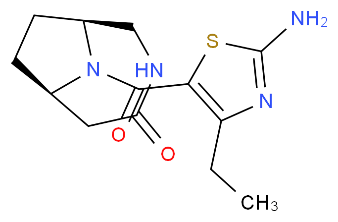 (1S*,6R*)-9-[(2-amino-4-ethyl-1,3-thiazol-5-yl)carbonyl]-3,9-diazabicyclo[4.2.1]nonan-4-one_分子结构_CAS_)