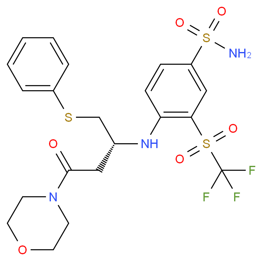 4-[[(1R)-3-(4-Morpholinyl)-3-oxo-1-[(phenylthio)methyl]propyl]amino]-3-trifluoromethylsulfonyl-benzenesulfonamide_分子结构_CAS_1027345-11-4)