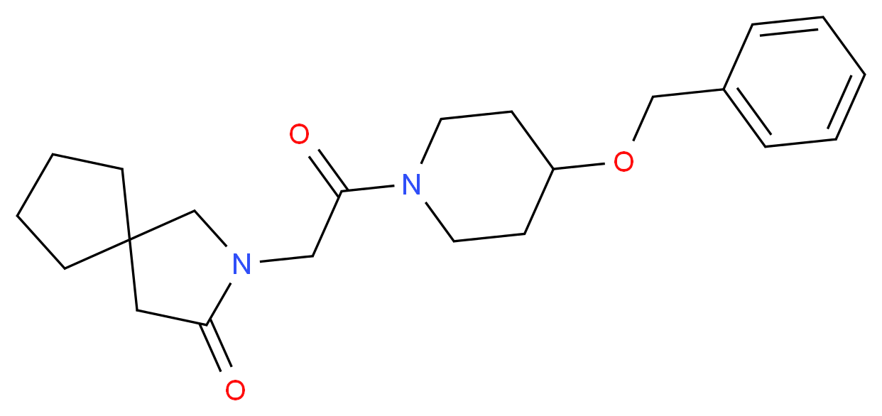 2-{2-[4-(benzyloxy)piperidin-1-yl]-2-oxoethyl}-2-azaspiro[4.4]nonan-3-one_分子结构_CAS_)