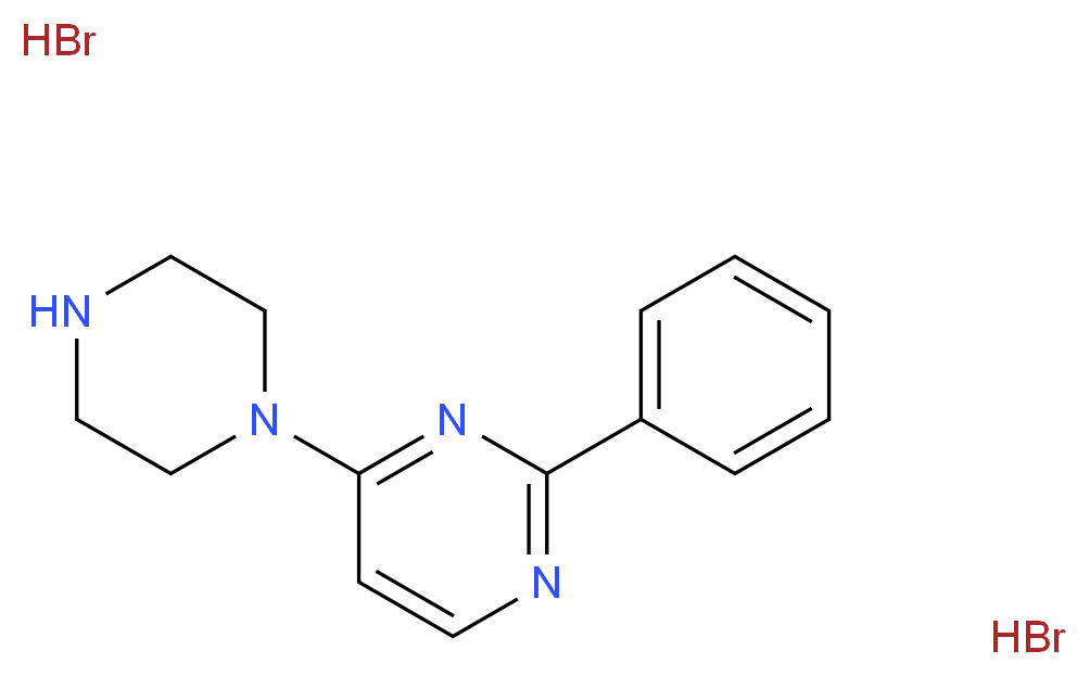 2-phenyl-4-(piperazin-1-yl)pyrimidine dihydrobromide_分子结构_CAS_)