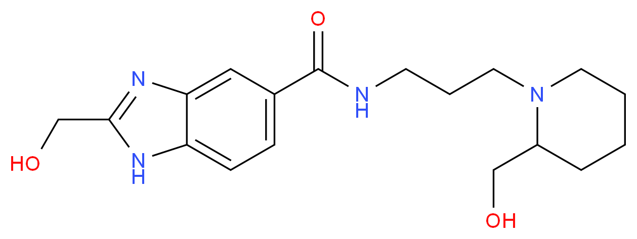 2-(hydroxymethyl)-N-{3-[2-(hydroxymethyl)piperidin-1-yl]propyl}-1H-benzimidazole-5-carboxamide_分子结构_CAS_)