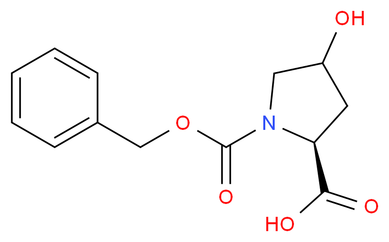 (2S)-1-[(benzyloxy)carbonyl]-4-hydroxypyrrolidine-2-carboxylic acid_分子结构_CAS_13504-85-3