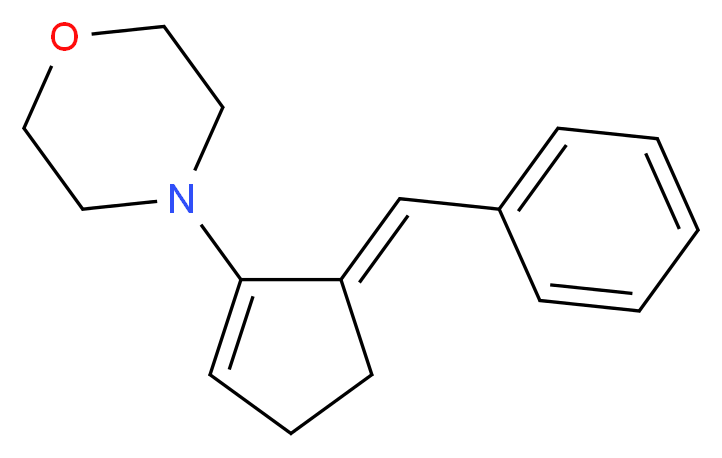 4-[(5E)-5-(phenylmethylidene)cyclopent-1-en-1-yl]morpholine_分子结构_CAS_94708-08-4
