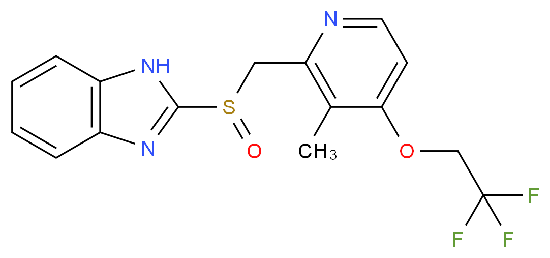 2-{[3-methyl-4-(2,2,2-trifluoroethoxy)pyridin-2-yl]methanesulfinyl}-1H-1,3-benzodiazole_分子结构_CAS_138530-95-7