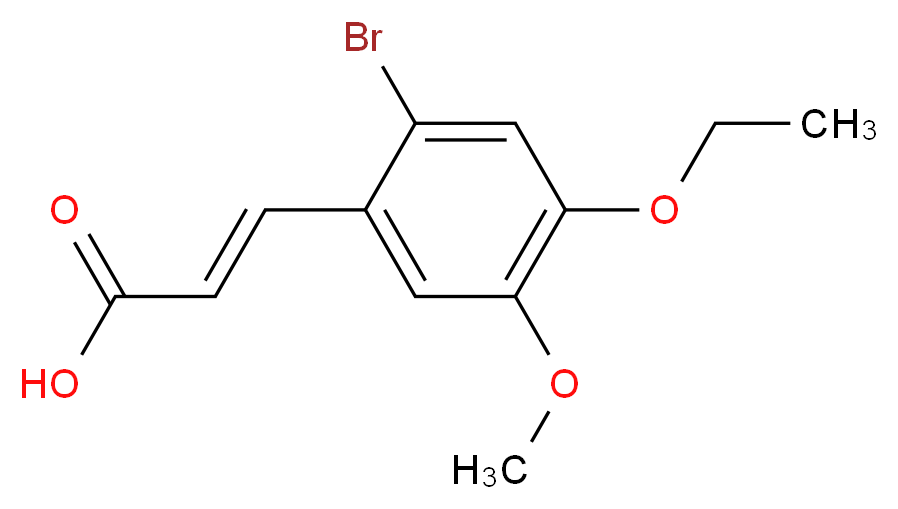 (2E)-3-(2-bromo-4-ethoxy-5-methoxyphenyl)prop-2-enoic acid_分子结构_CAS_423753-00-8