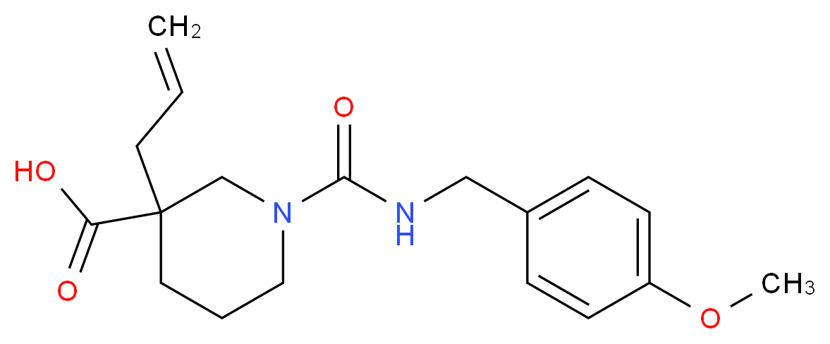3-allyl-1-{[(4-methoxybenzyl)amino]carbonyl}-3-piperidinecarboxylic acid_分子结构_CAS_)