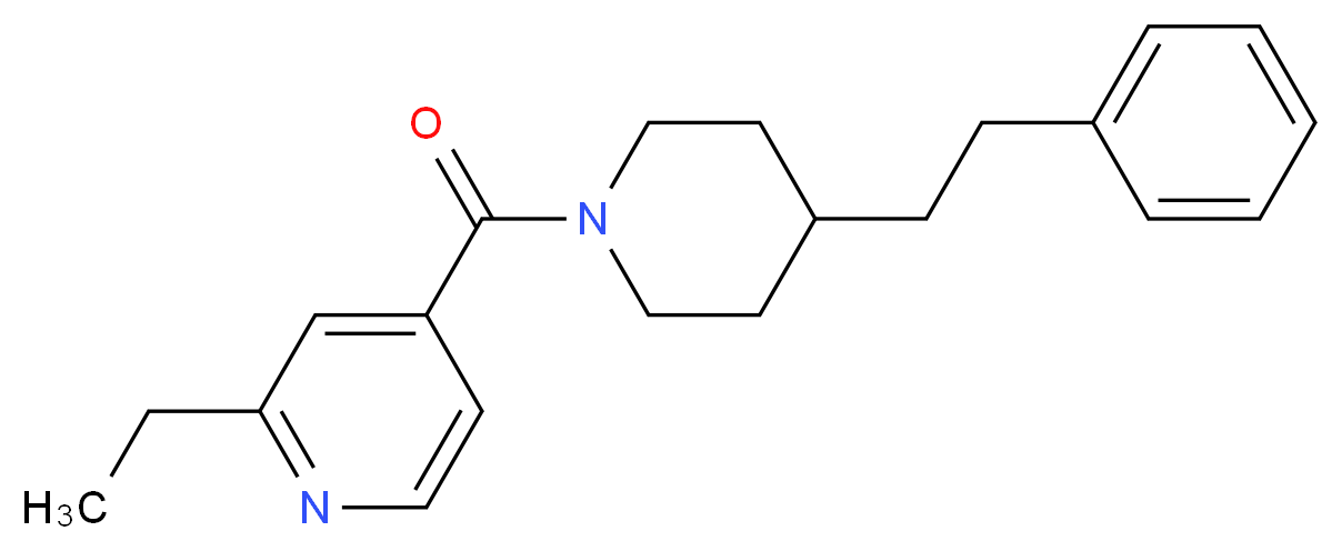 2-ethyl-4-{[4-(2-phenylethyl)-1-piperidinyl]carbonyl}pyridine_分子结构_CAS_)