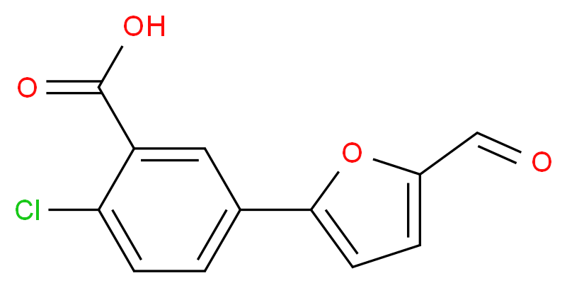 2-Chloro-5-(5-formyl-furan-2-yl)-benzoic acid_分子结构_CAS_)