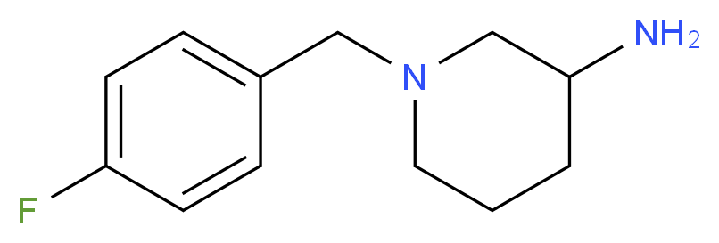 1-[(4-fluorophenyl)methyl]piperidin-3-amine_分子结构_CAS_1044769-61-0