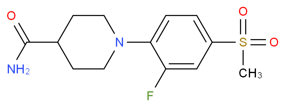 1-[2-Fluoro-4-(methylsulphonyl)phenyl]piperidine-4-carboxamide_分子结构_CAS_)