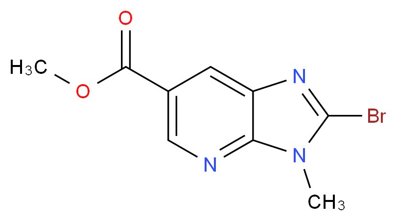 methyl 2-bromo-3-methyl-3H-imidazo[4,5-b]pyridine-6-carboxylate_分子结构_CAS_1187830-49-4