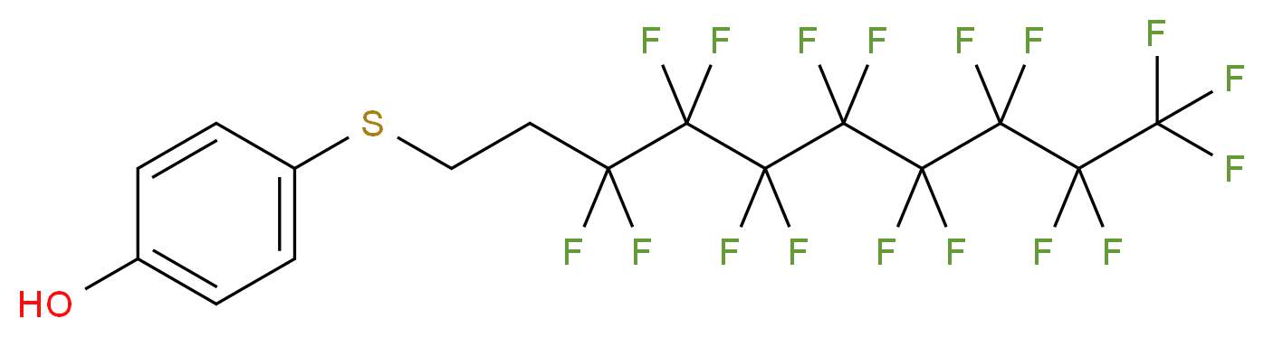 4-[(3,3,4,4,5,5,6,6,7,7,8,8,9,9,10,10,10-heptadecafluorodecyl)sulfanyl]phenol_分子结构_CAS_142623-70-9