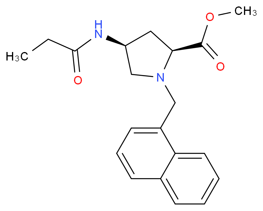 methyl (4S)-1-(1-naphthylmethyl)-4-(propionylamino)-L-prolinate_分子结构_CAS_)