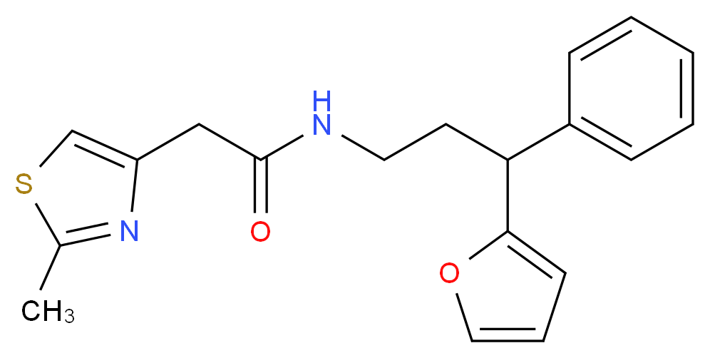 N-[3-(2-furyl)-3-phenylpropyl]-2-(2-methyl-1,3-thiazol-4-yl)acetamide_分子结构_CAS_)