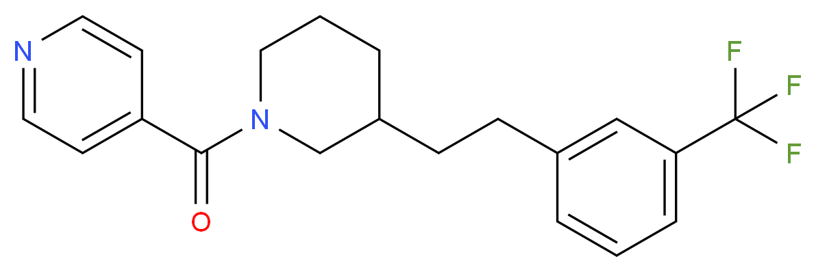 4-[(3-{2-[3-(trifluoromethyl)phenyl]ethyl}-1-piperidinyl)carbonyl]pyridine_分子结构_CAS_)