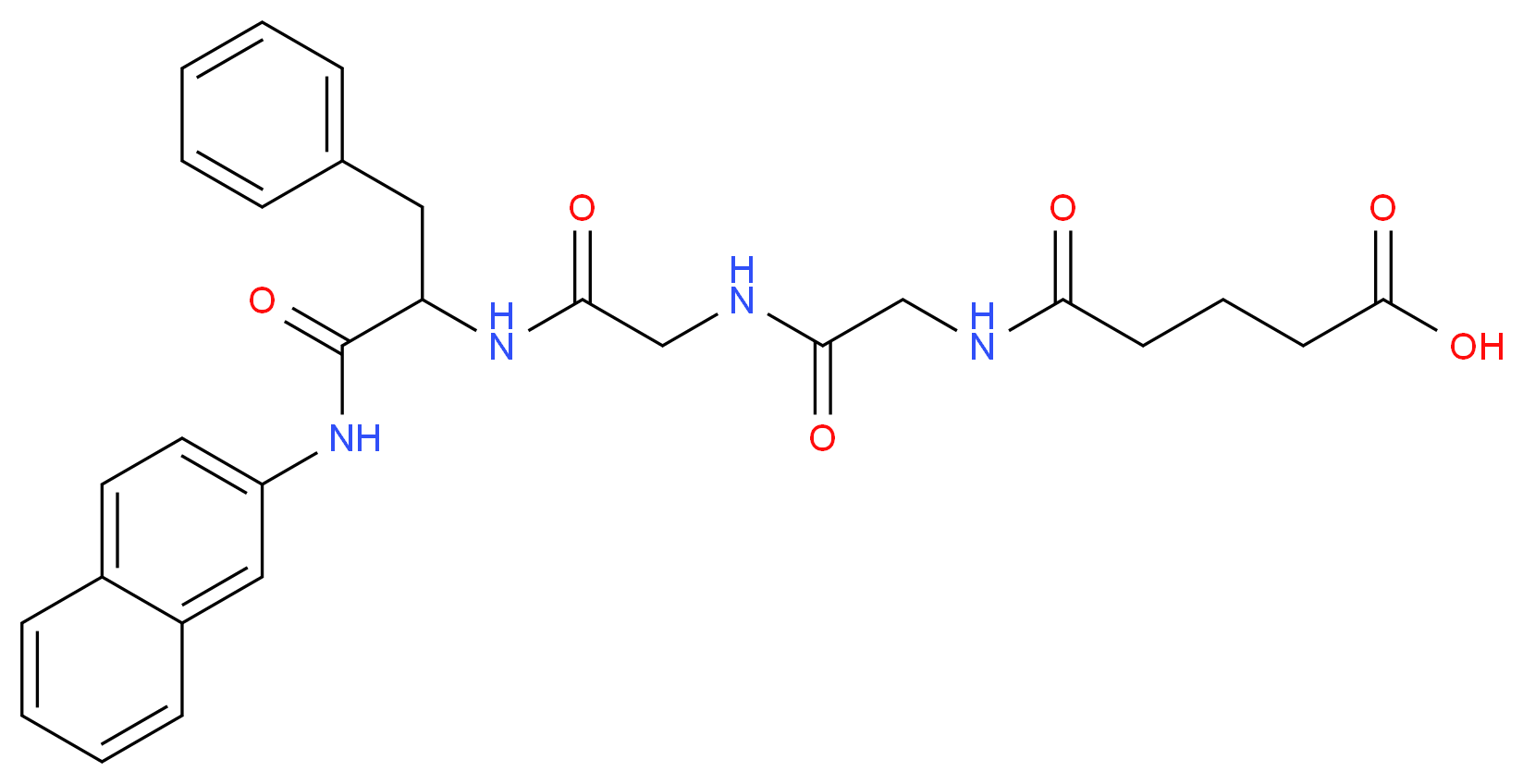 4-[({[({1-[(naphthalen-2-yl)carbamoyl]-2-phenylethyl}carbamoyl)methyl]carbamoyl}methyl)carbamoyl]butanoic acid_分子结构_CAS_55145-12-5